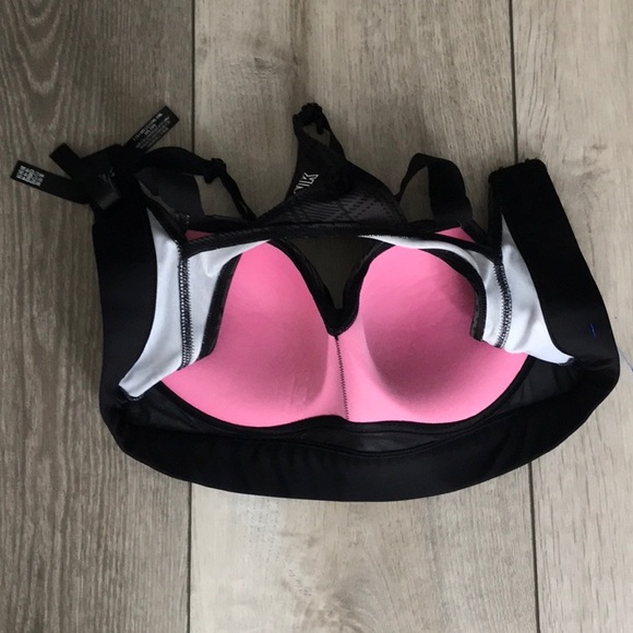 PINK ACTIVE RACER BACK PLAID  BRA  SIZE LARGE - Picture 7 of 9